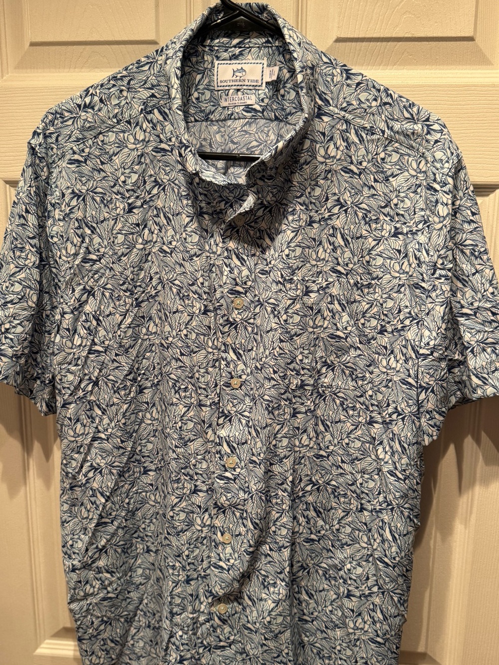 Mens Southern Tide Magnolia Sketch Performance Sport Button Up Shirt Large 32705
